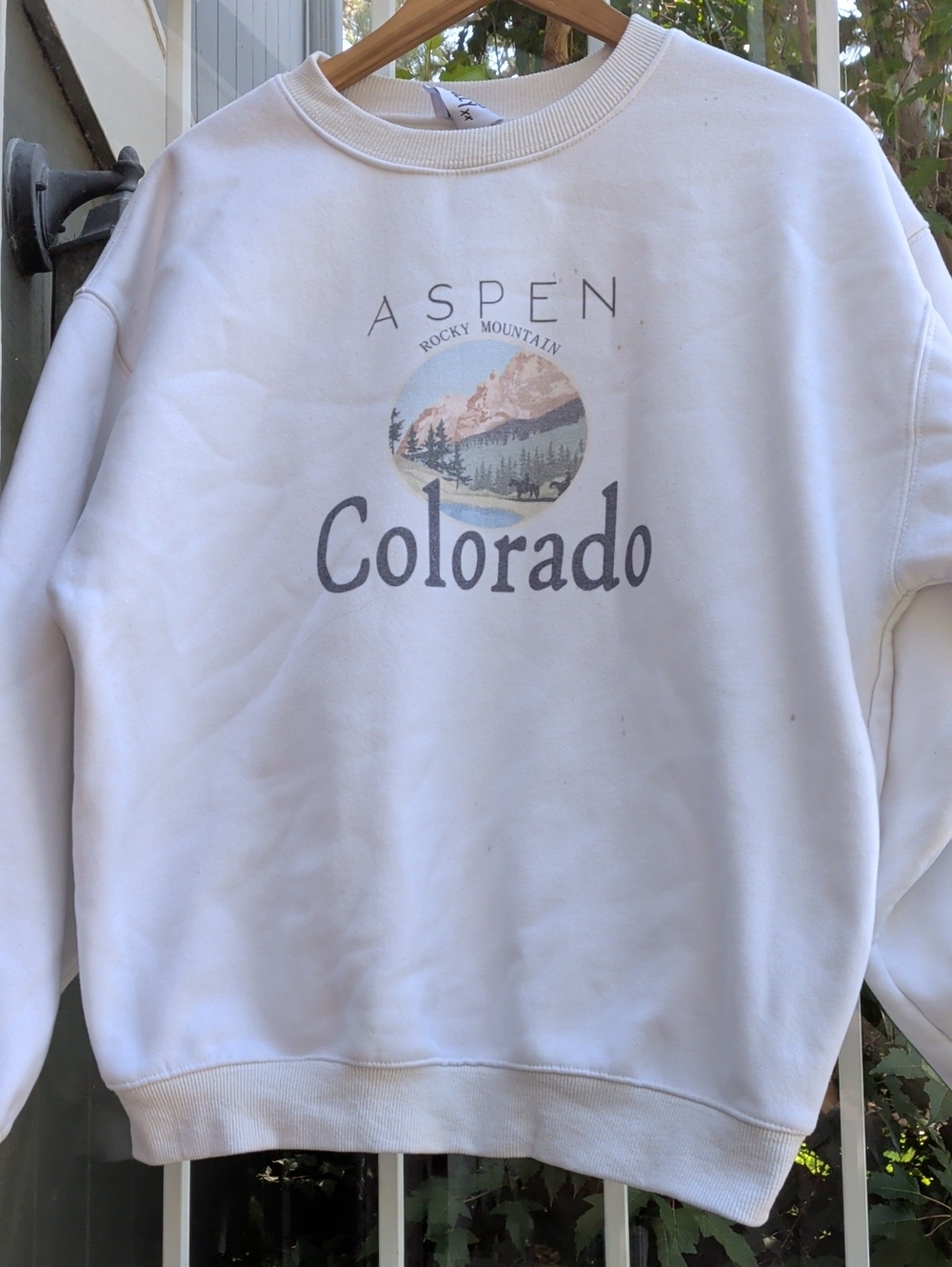 Princess Polly Aspen Colorado Graphic Crewneck Sweatshirt - White